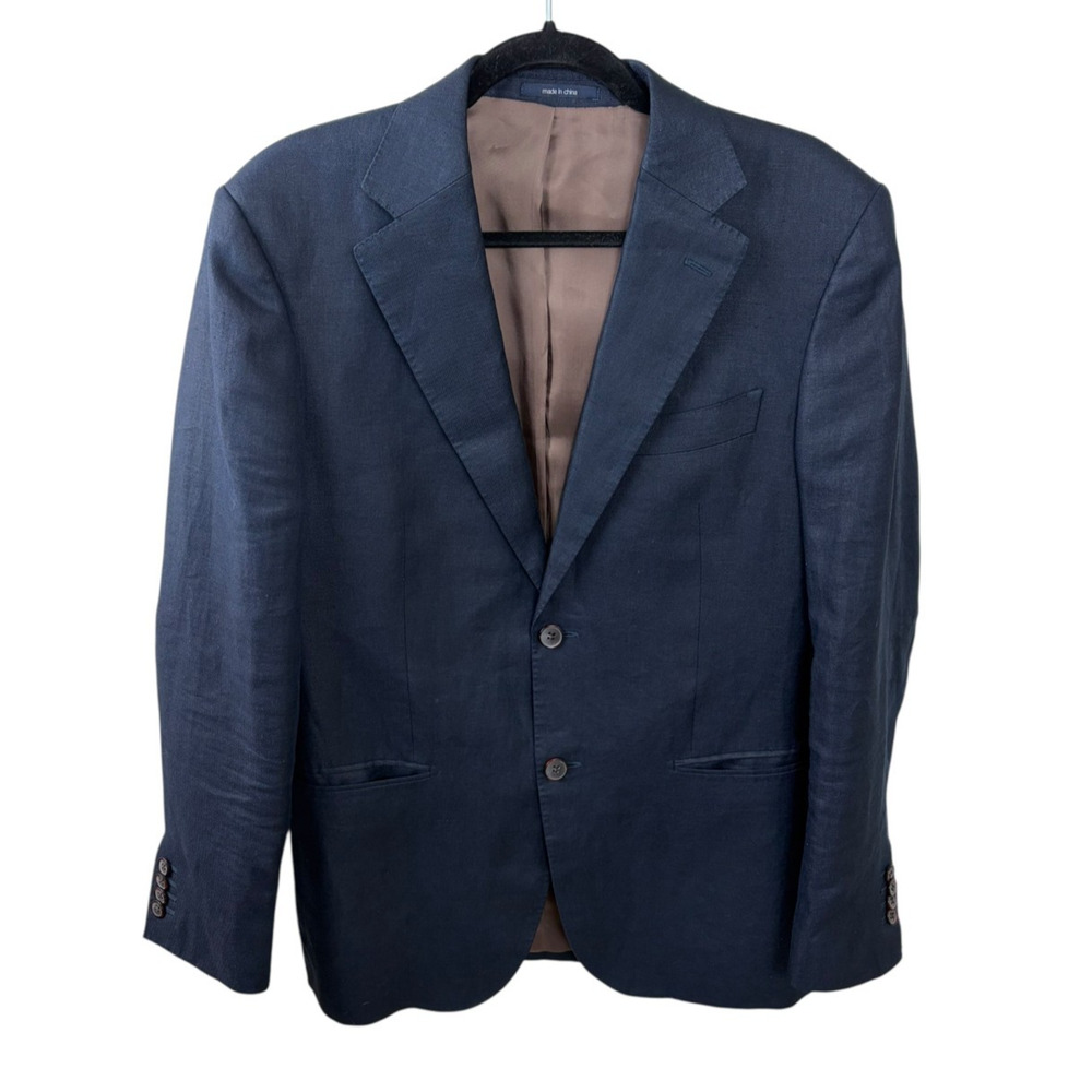 SUITSUPPLY Baird McNutt Irish Linen Blazer 38R Navy Blue Sport Coat Nautical